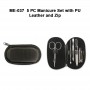 ME-037 5pc manicure set with PU leather zip